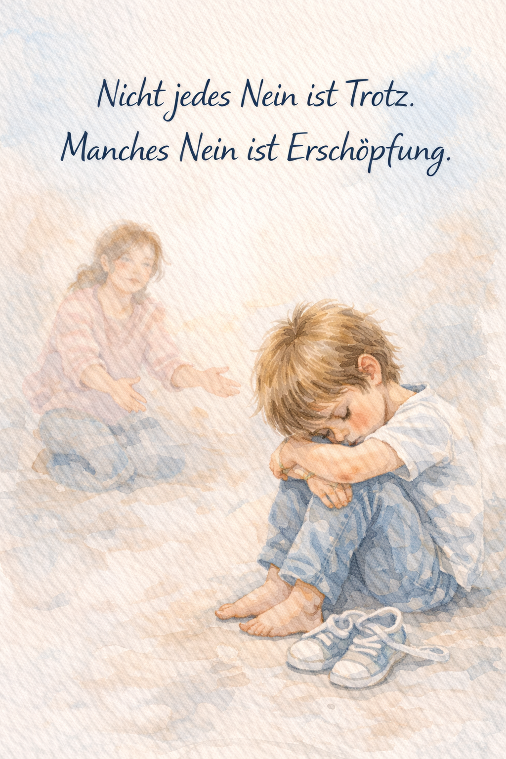 Exhausted Young Boy Illustration
