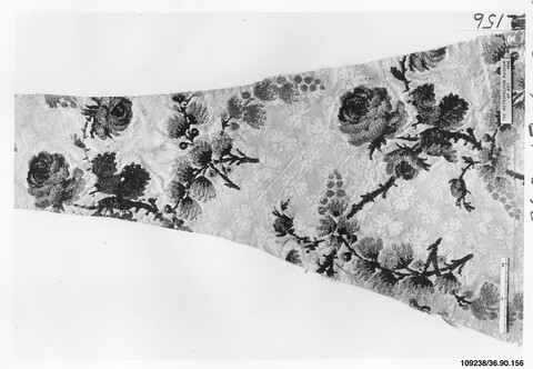 Embroidered Rose Textile Fragment