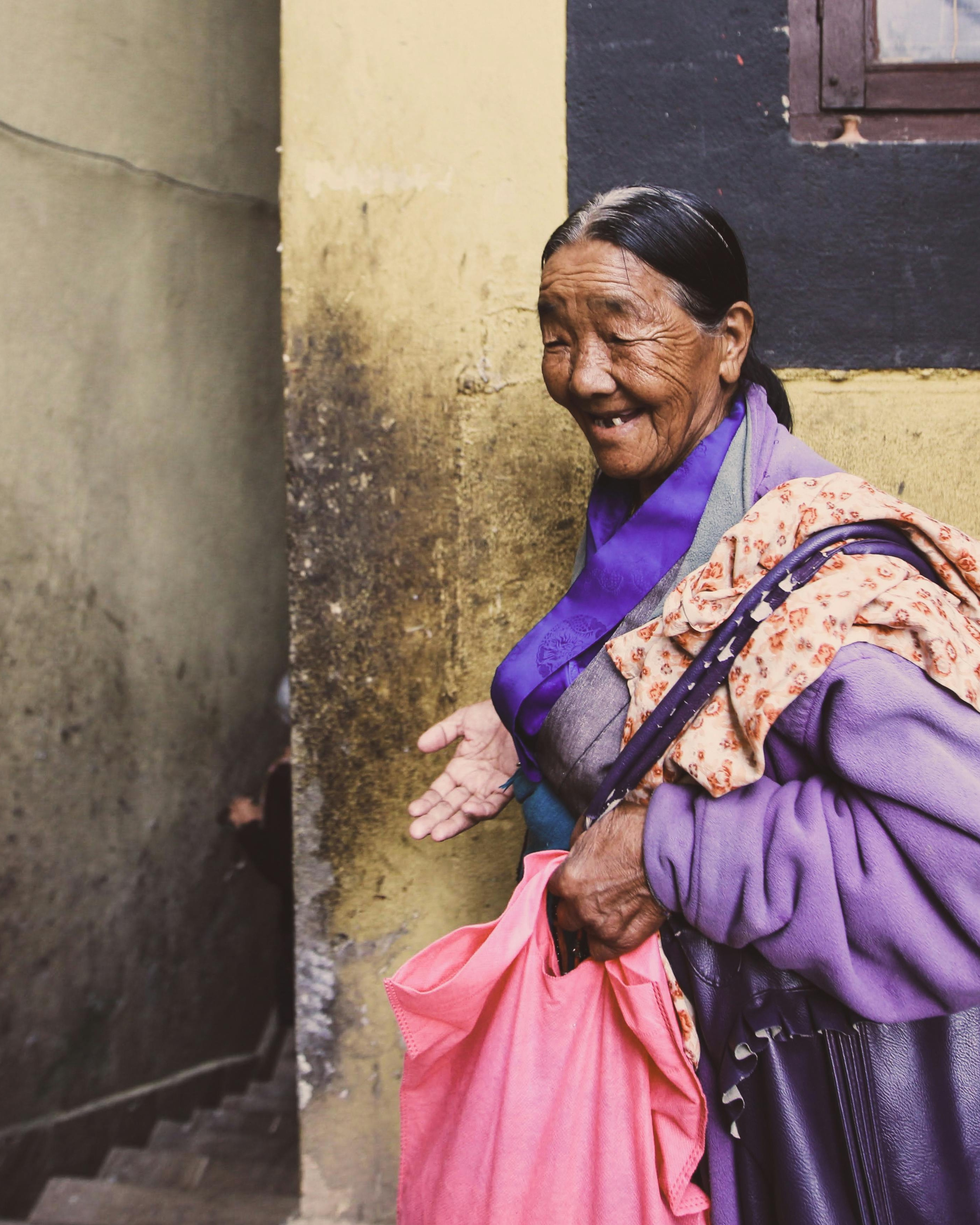 Smiling Elderly Ethnic Woman