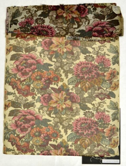 Vintage Floral Print Fabric Swatches