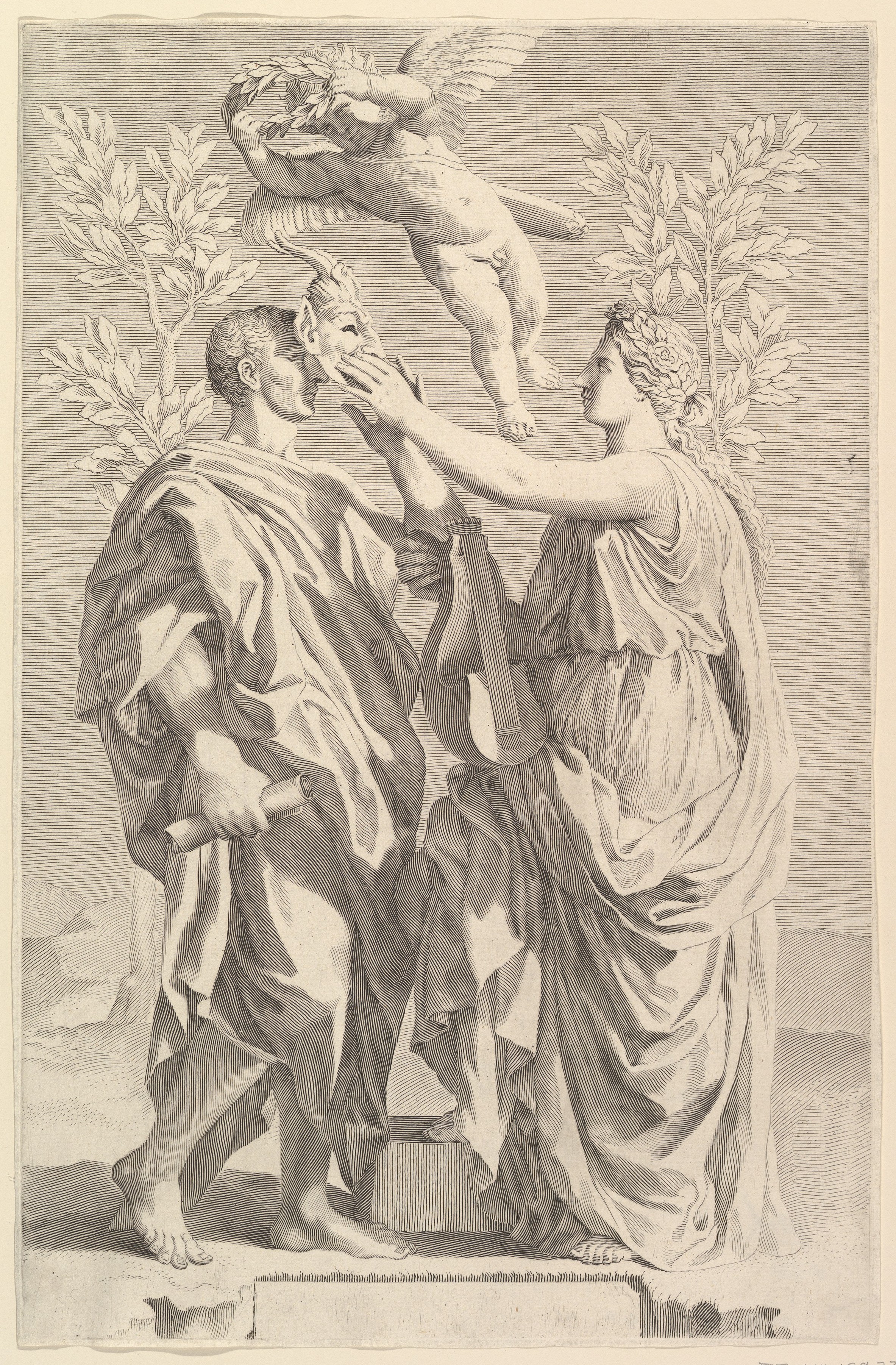 Classical Figure Line Engraving