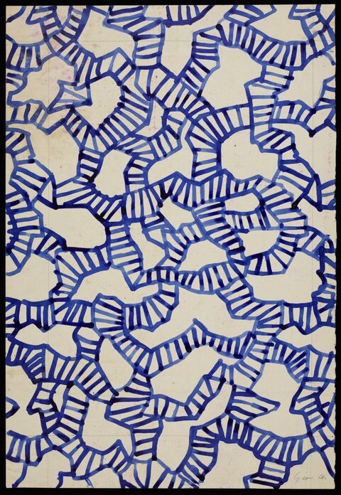 Blue Striped Abstract Pattern Drawing