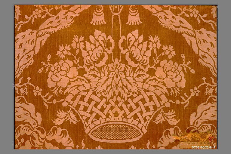 Flower Basket Pattern Damask Textile
