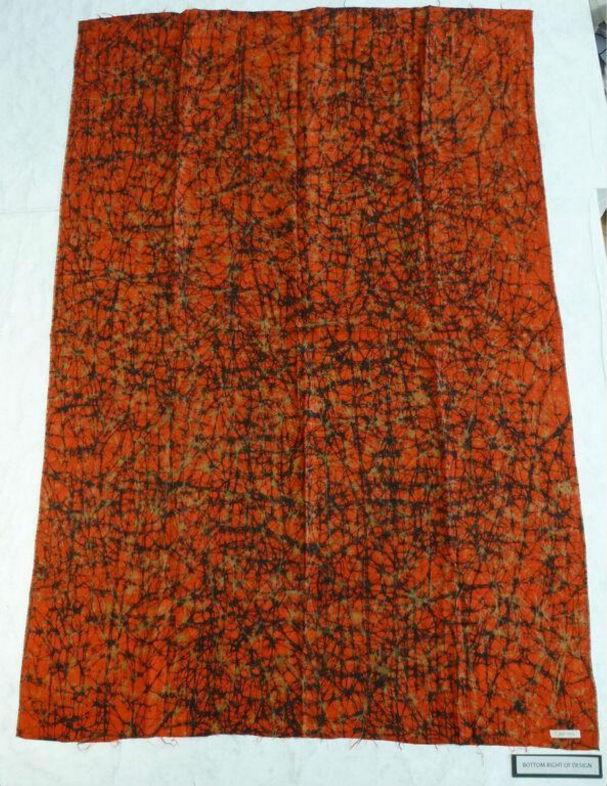 Orange Cracked Pattern Fabric