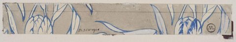 Blue Botanical Textile Design Sketch