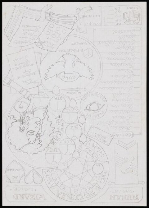 Hand-drawn TTRPG Character Sheet