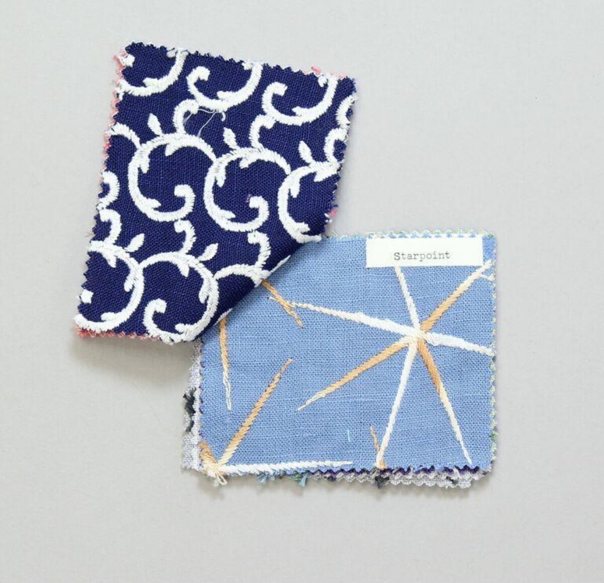 Two Patterned Fabric Swatches