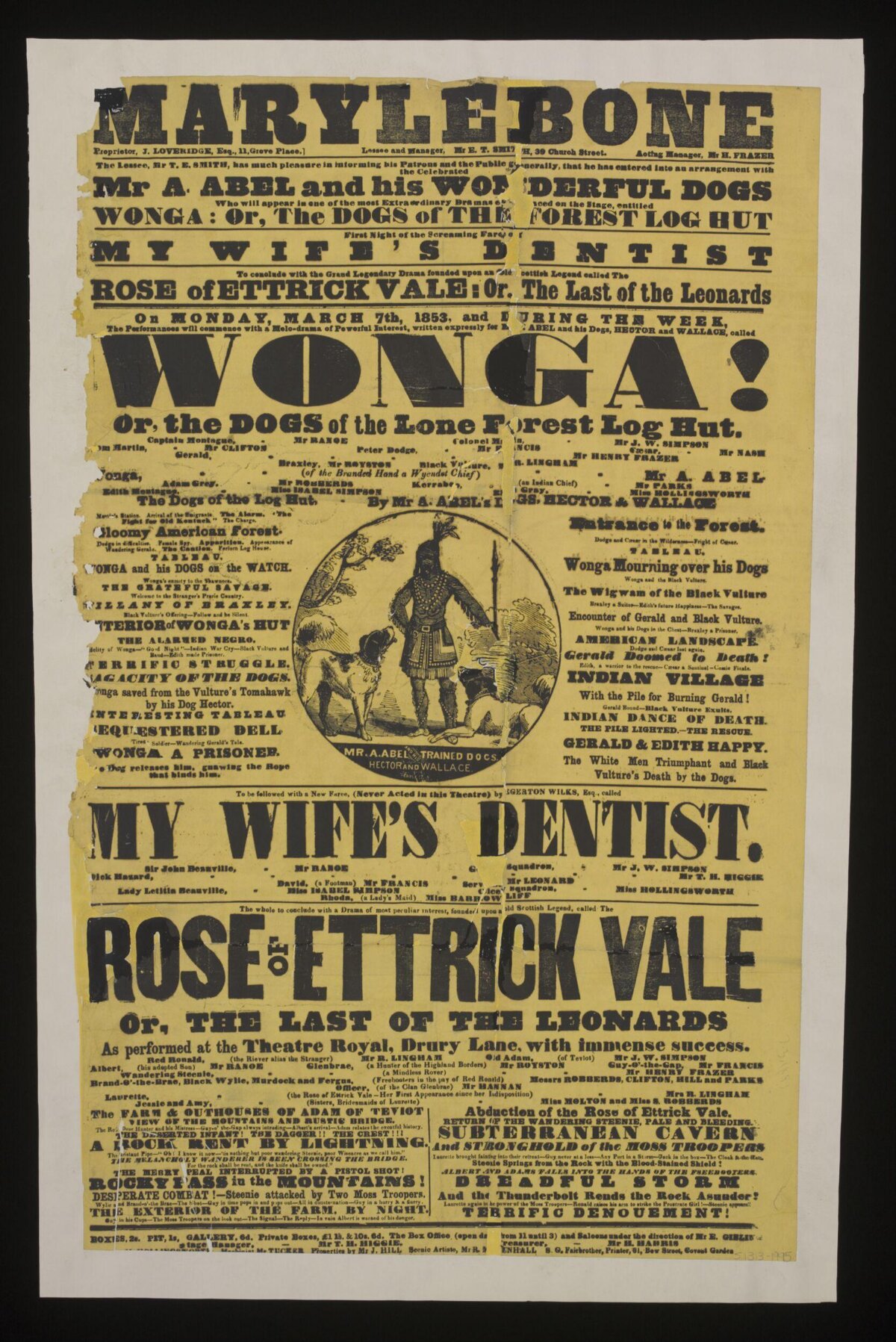 1853 Marylebone Theatre Playbill