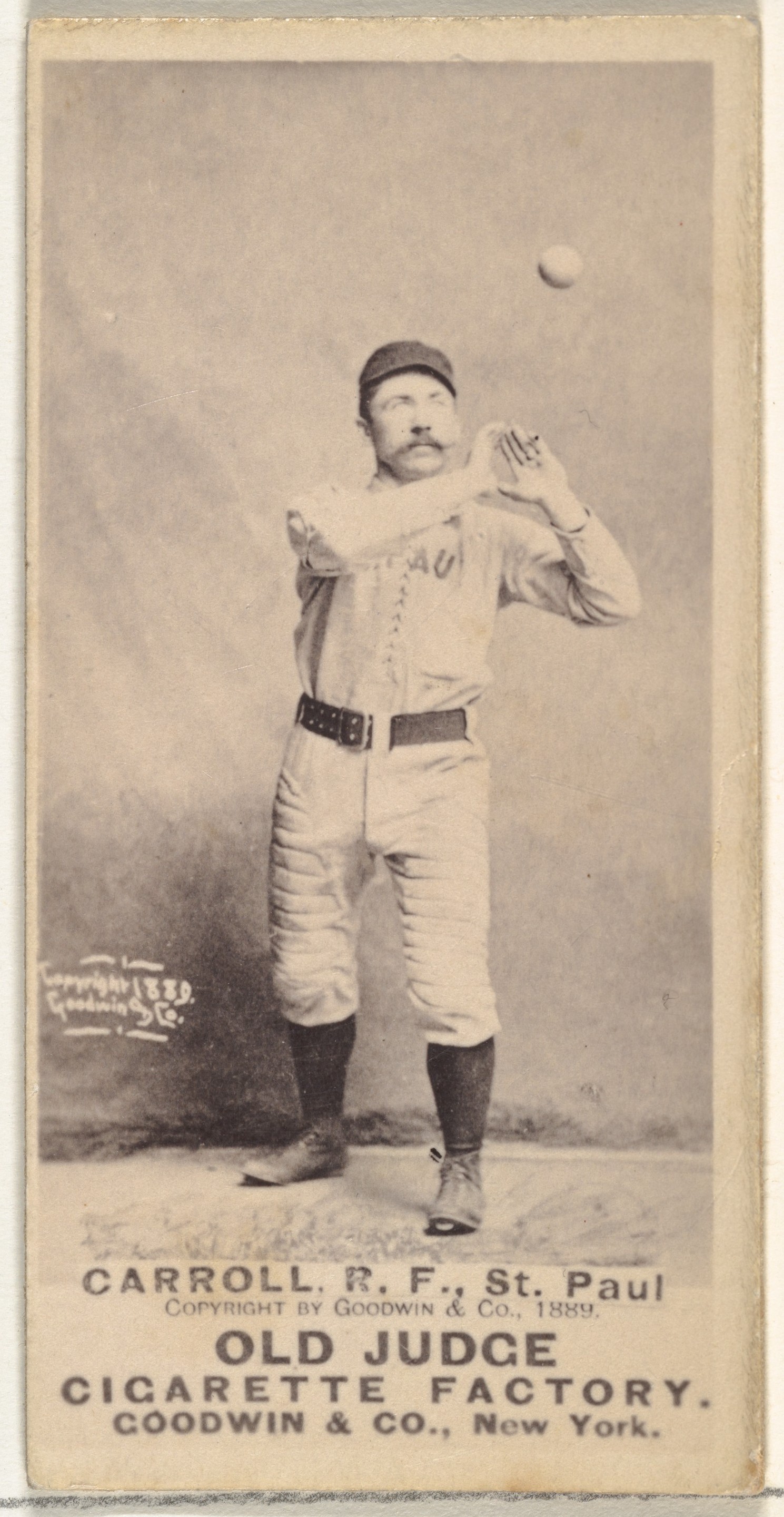 1889 Old Judge Baseball Card of Carroll