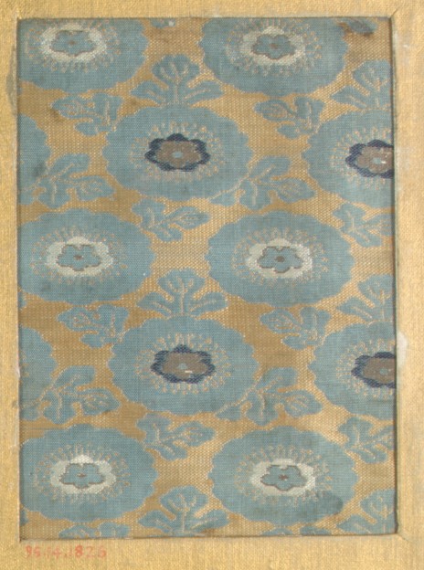Blue Floral Pattern Antique Textile