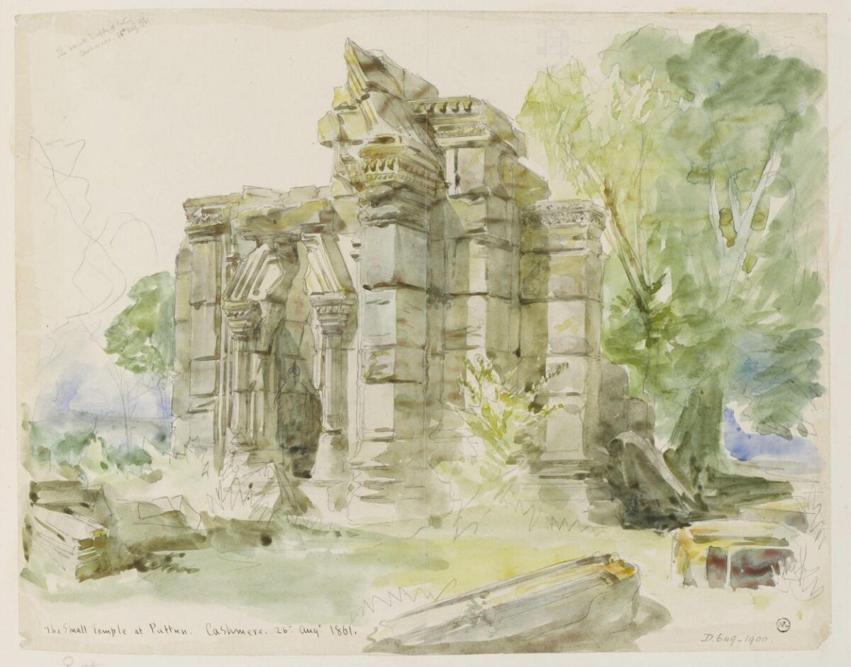 Watercolor of Small Temple Ruins at Puttan