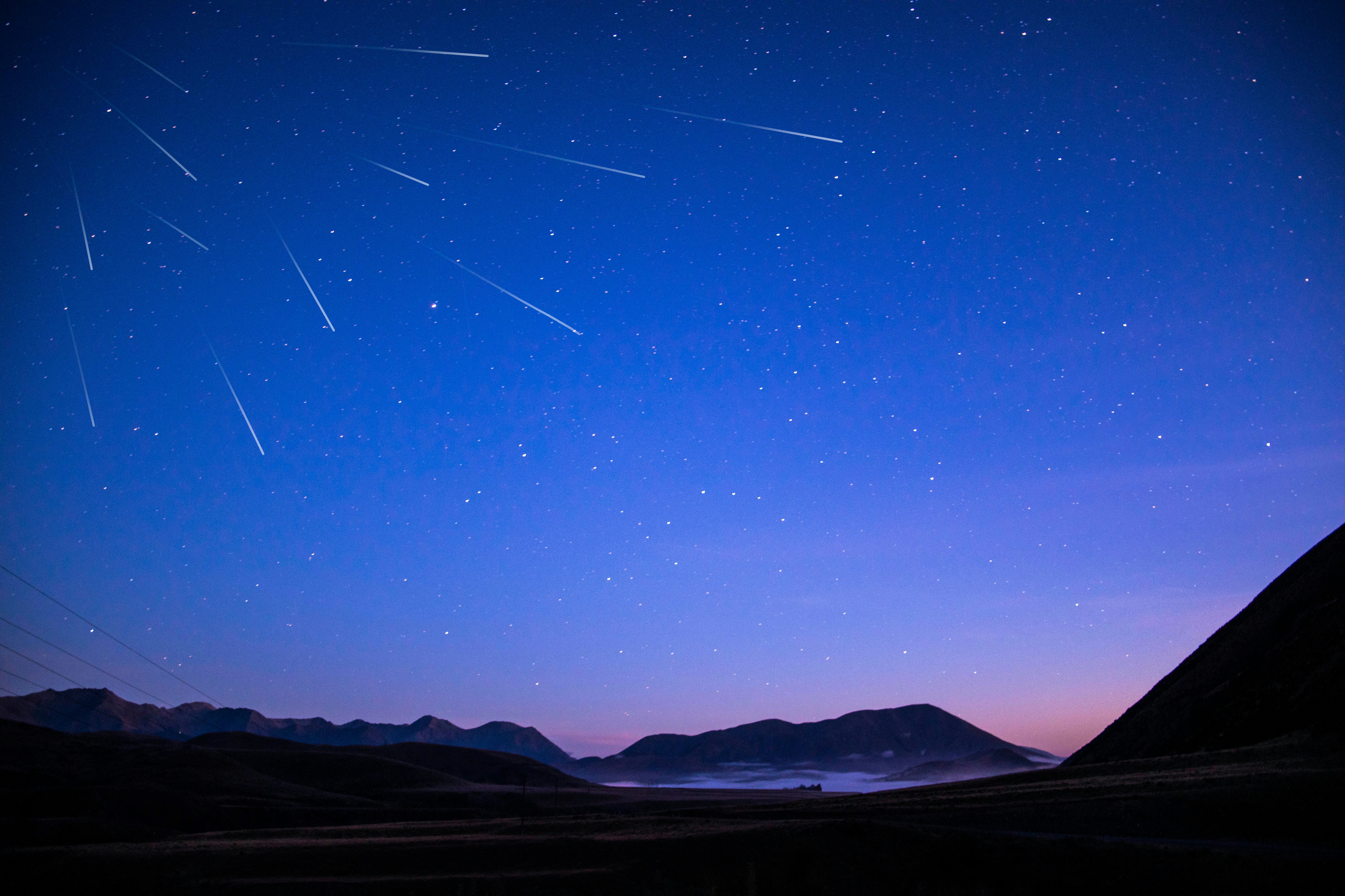 Meteor Shower Over Mountain Wilderness