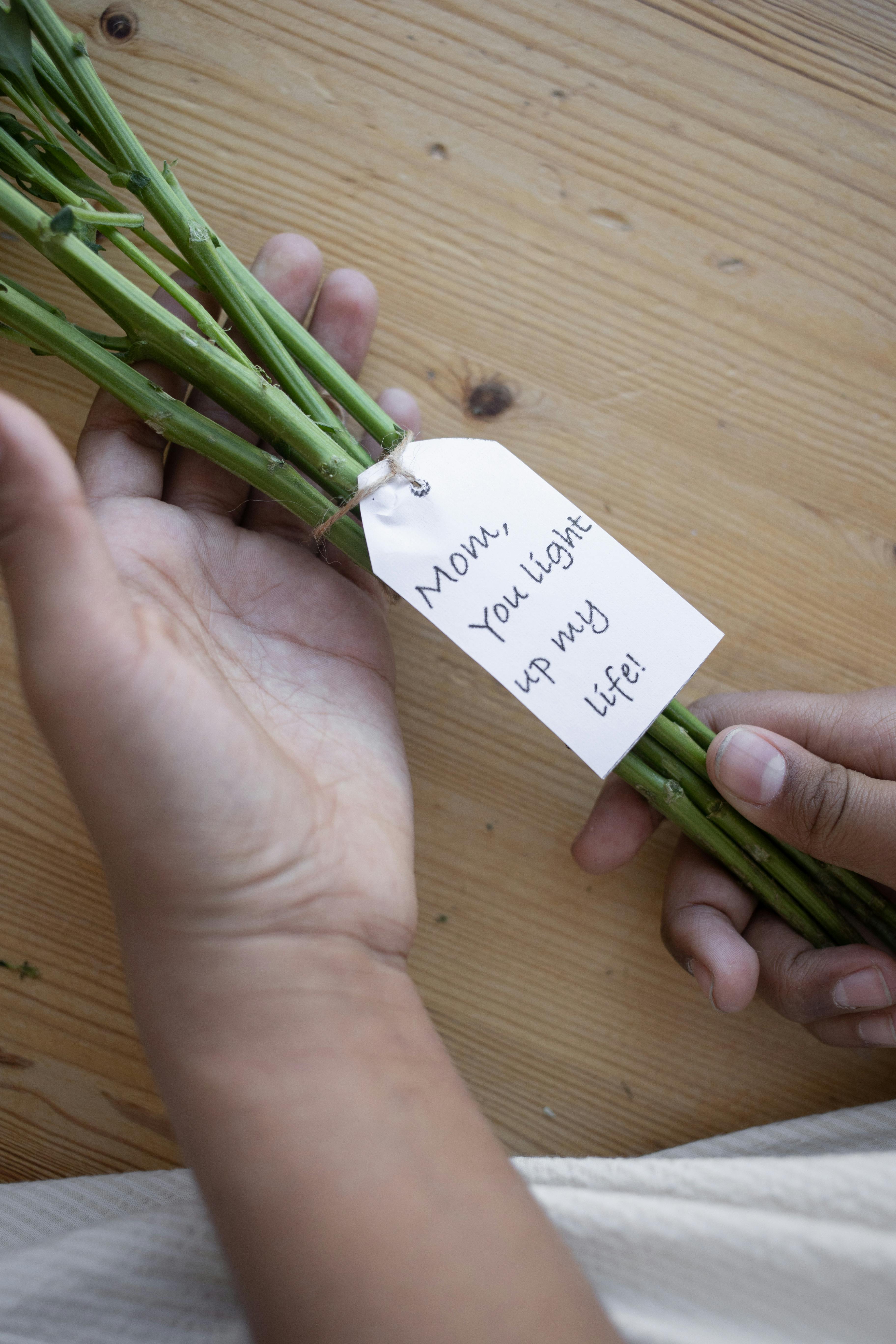 Flower Bouquet With Mother's Day Message Tag