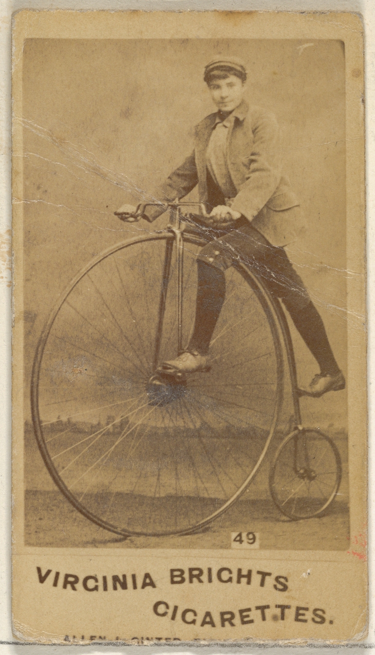 Virginia Brights Cigarette Card With Female Cyclist