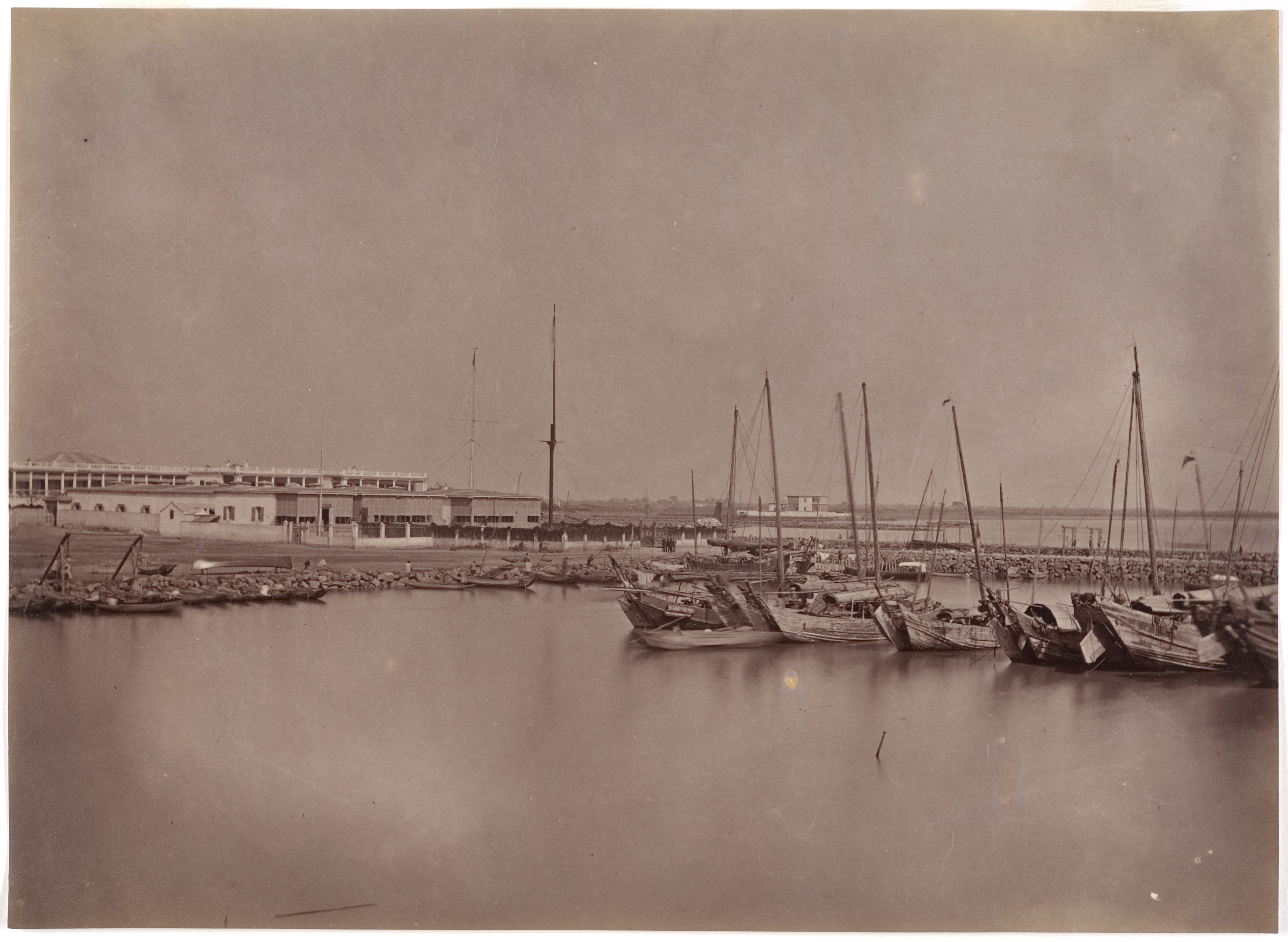 Vintage Chinese Junk Harbor View