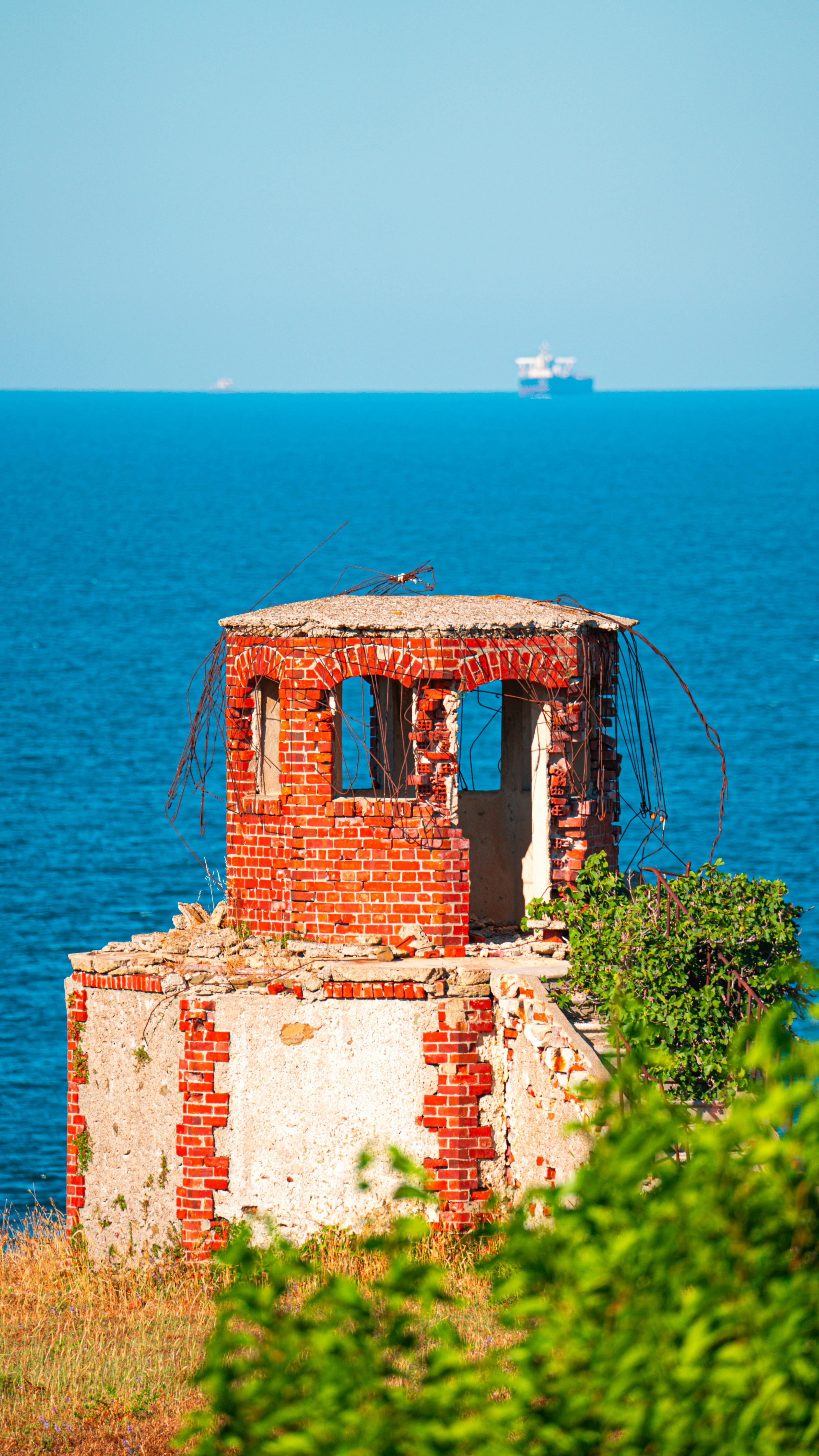 Ruined Brick Watchtower by the Sea
