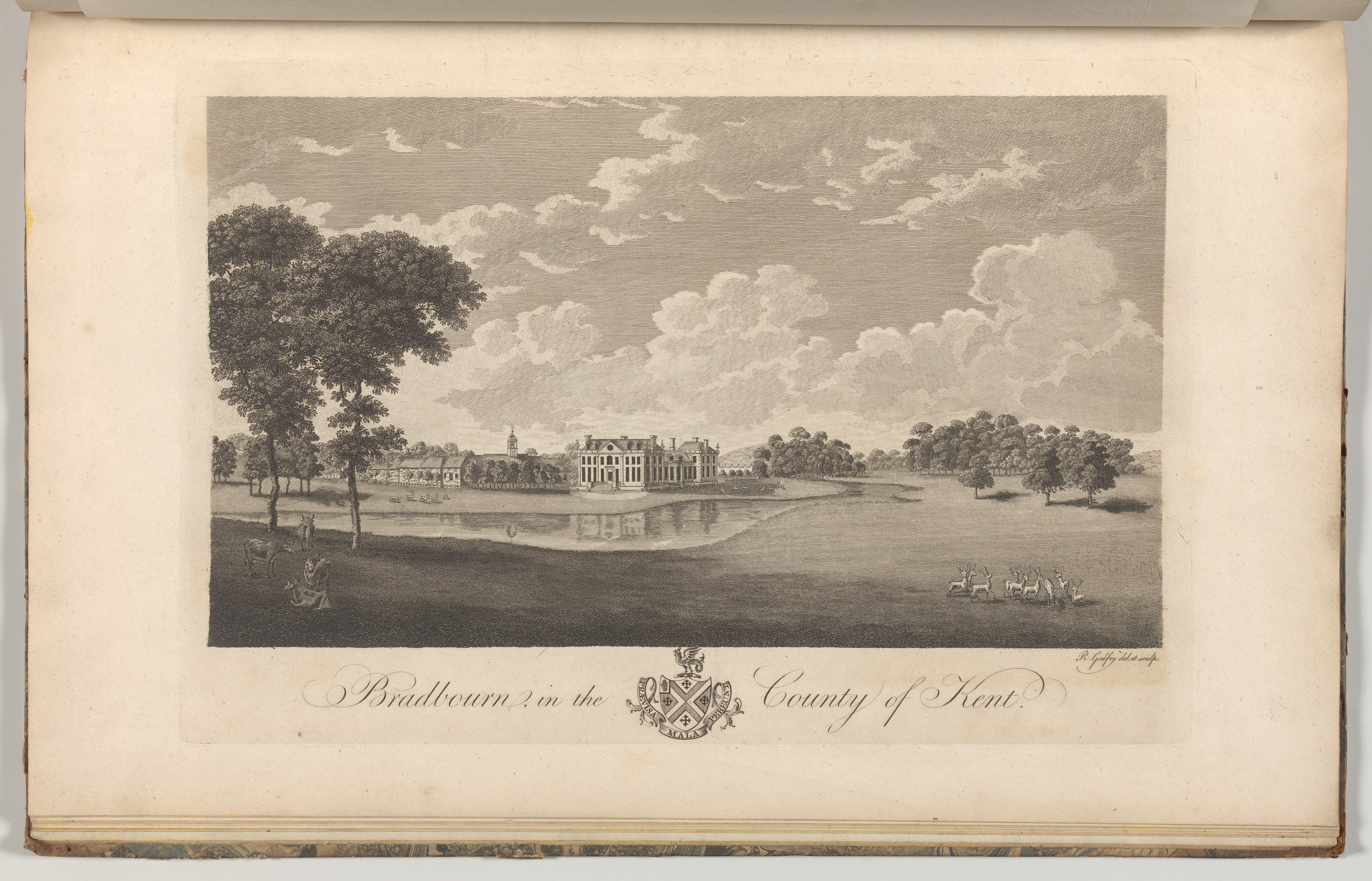 Engraving of Bradbourn, Kent