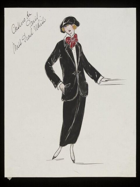 Vintage Women's Suit Fashion Sketch