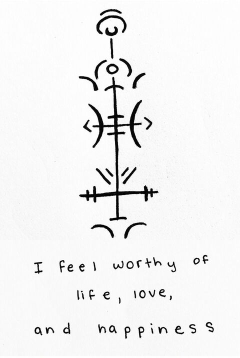 Worth Affirmation Bind Rune Drawing