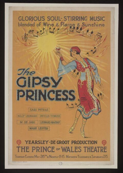 Vintage The Gipsy Princess Theatre Poster