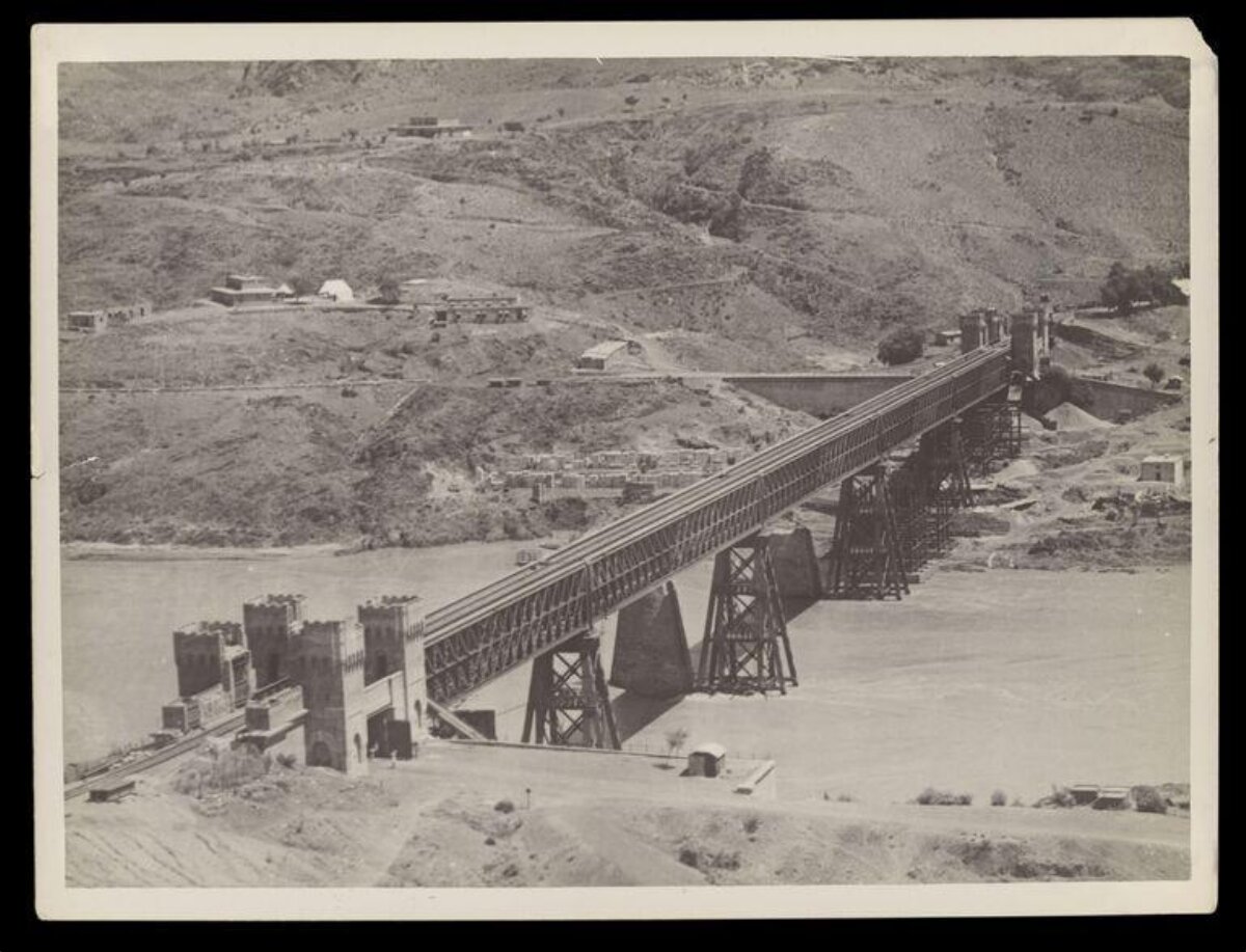 Old Railway Bridge Over River