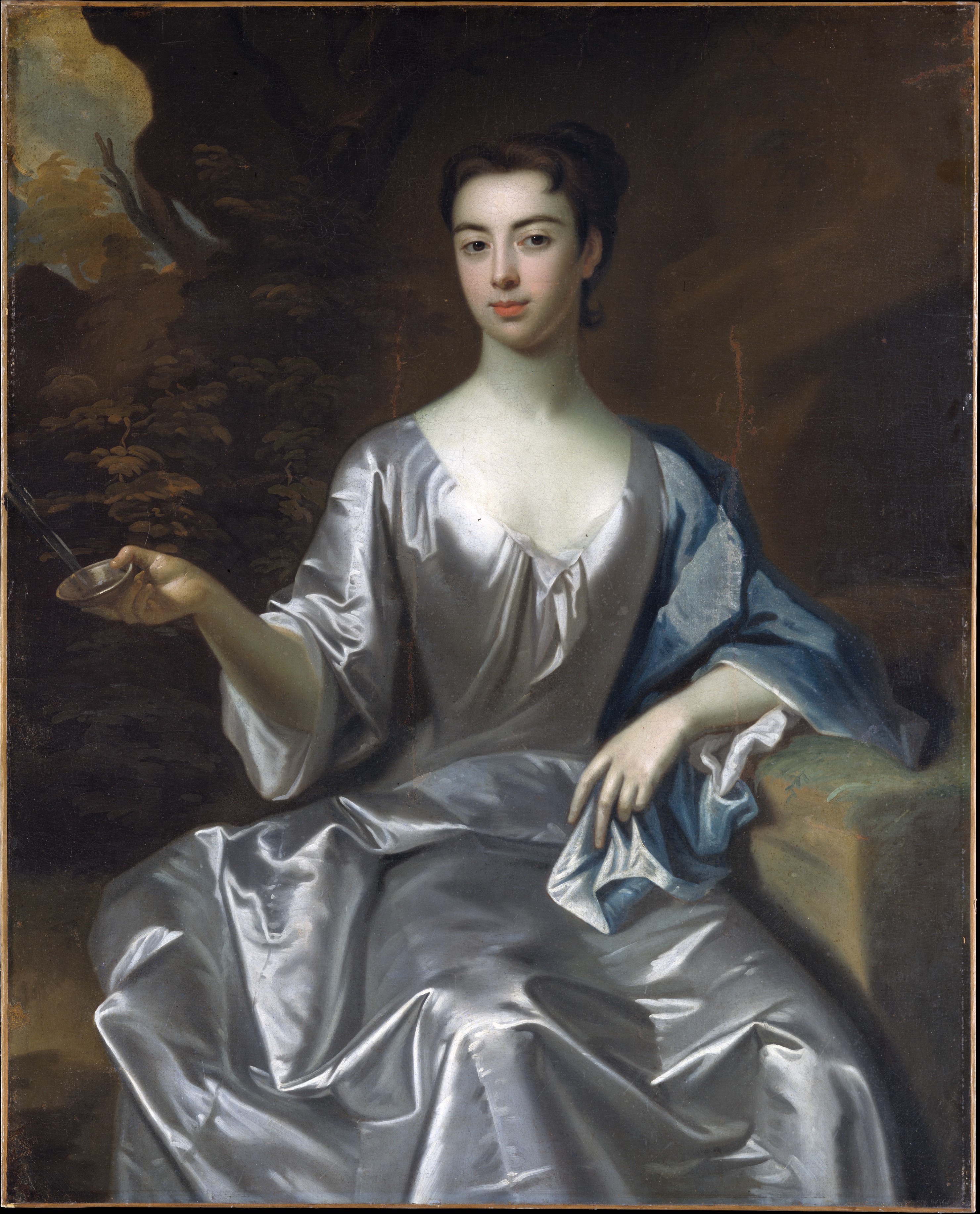 Portrait of Seated Woman Holding Silver Cup