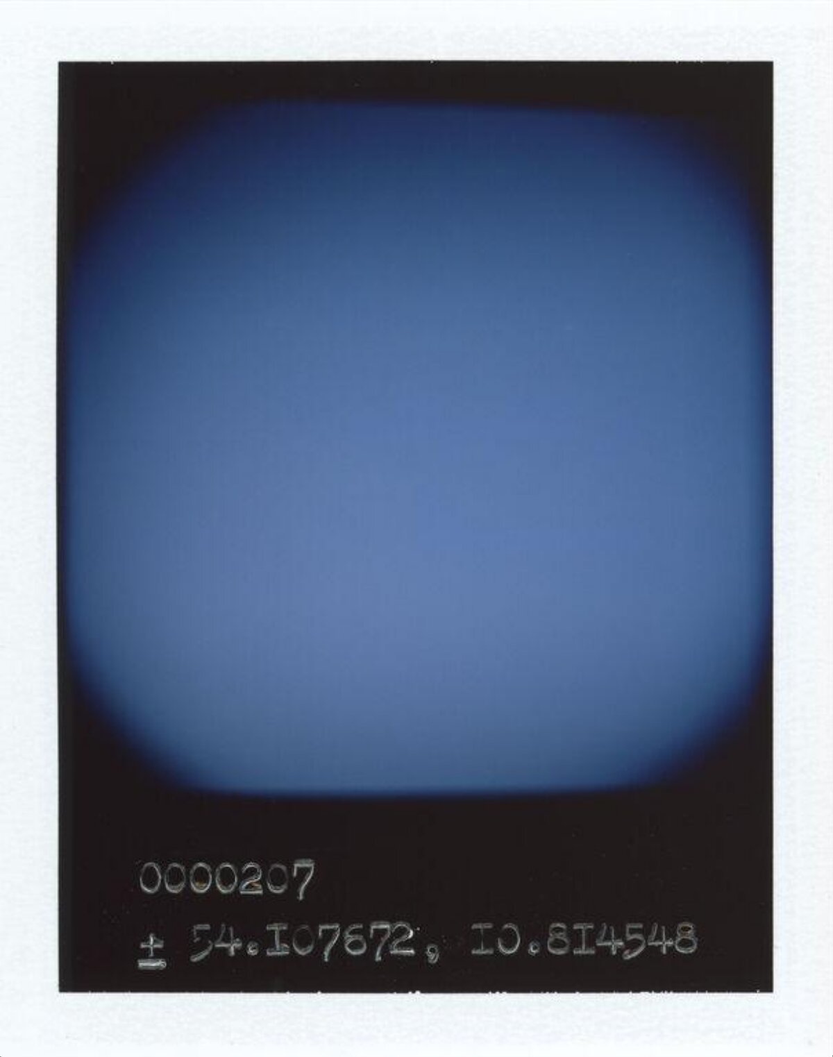 Polaroid with Blue Gradient and Coordinates