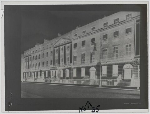 Vintage Terraced Townhouse Row Negative