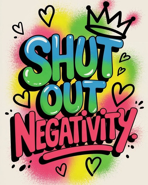 Shut Out Negativity Motivational Art