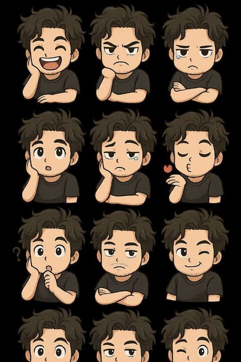 Chibi Male Various Emotion Expressions