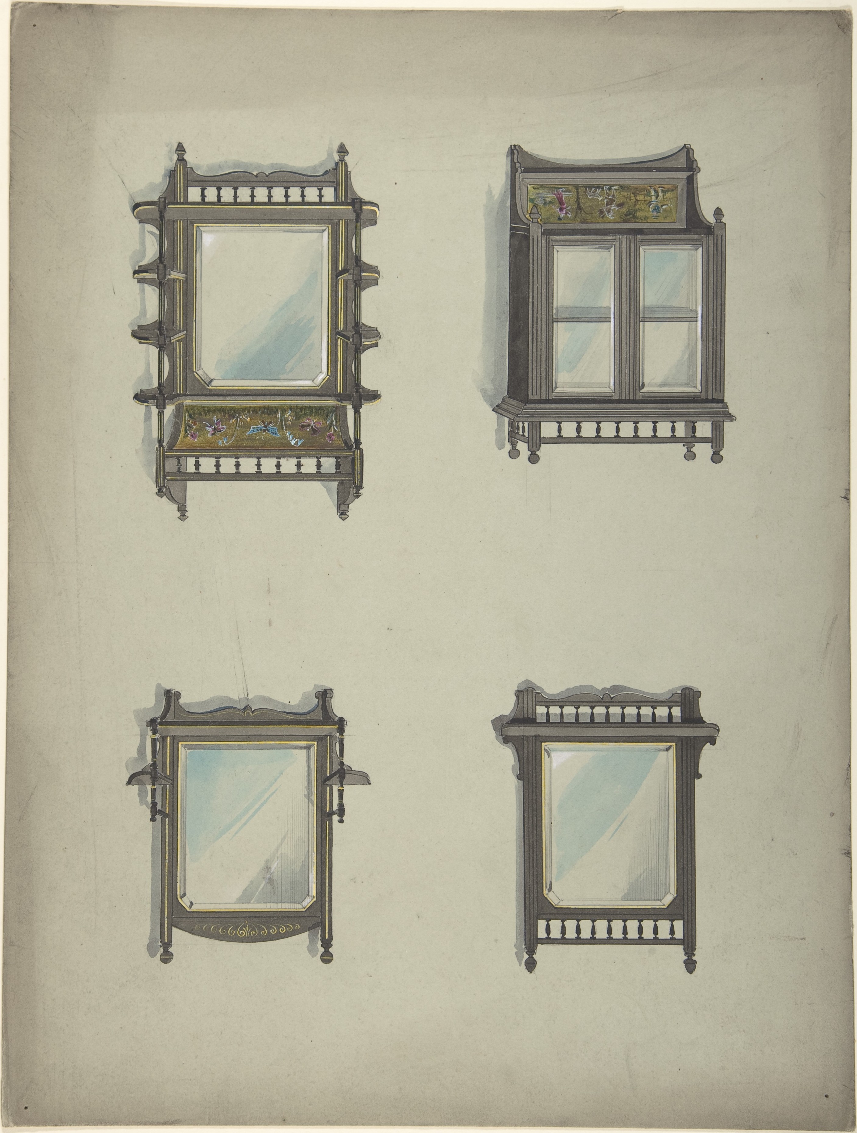 Four Antique Furniture Design Sketches