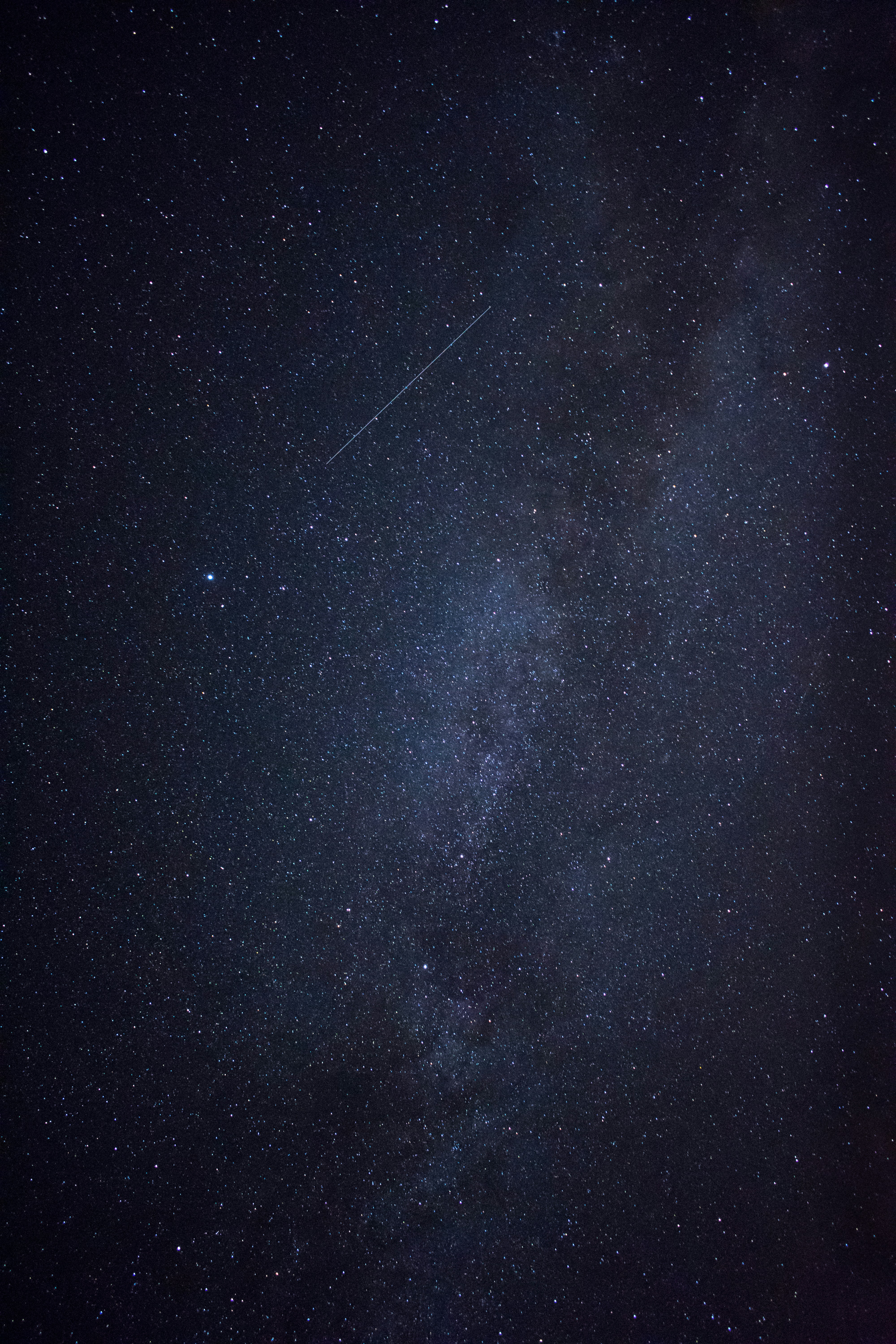 Meteor Crossing Milky Way Night Sky