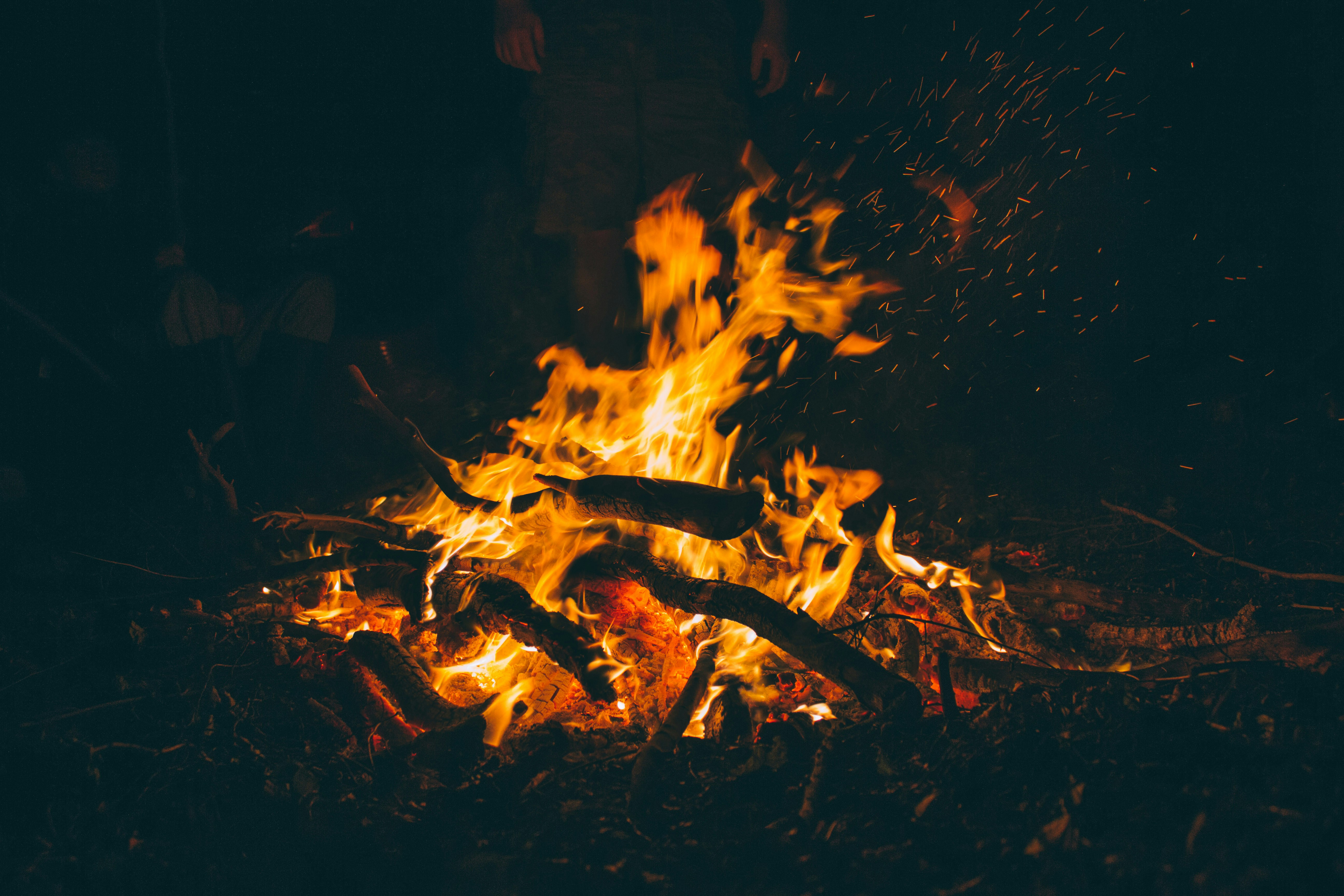 Nighttime Outdoor Campfire