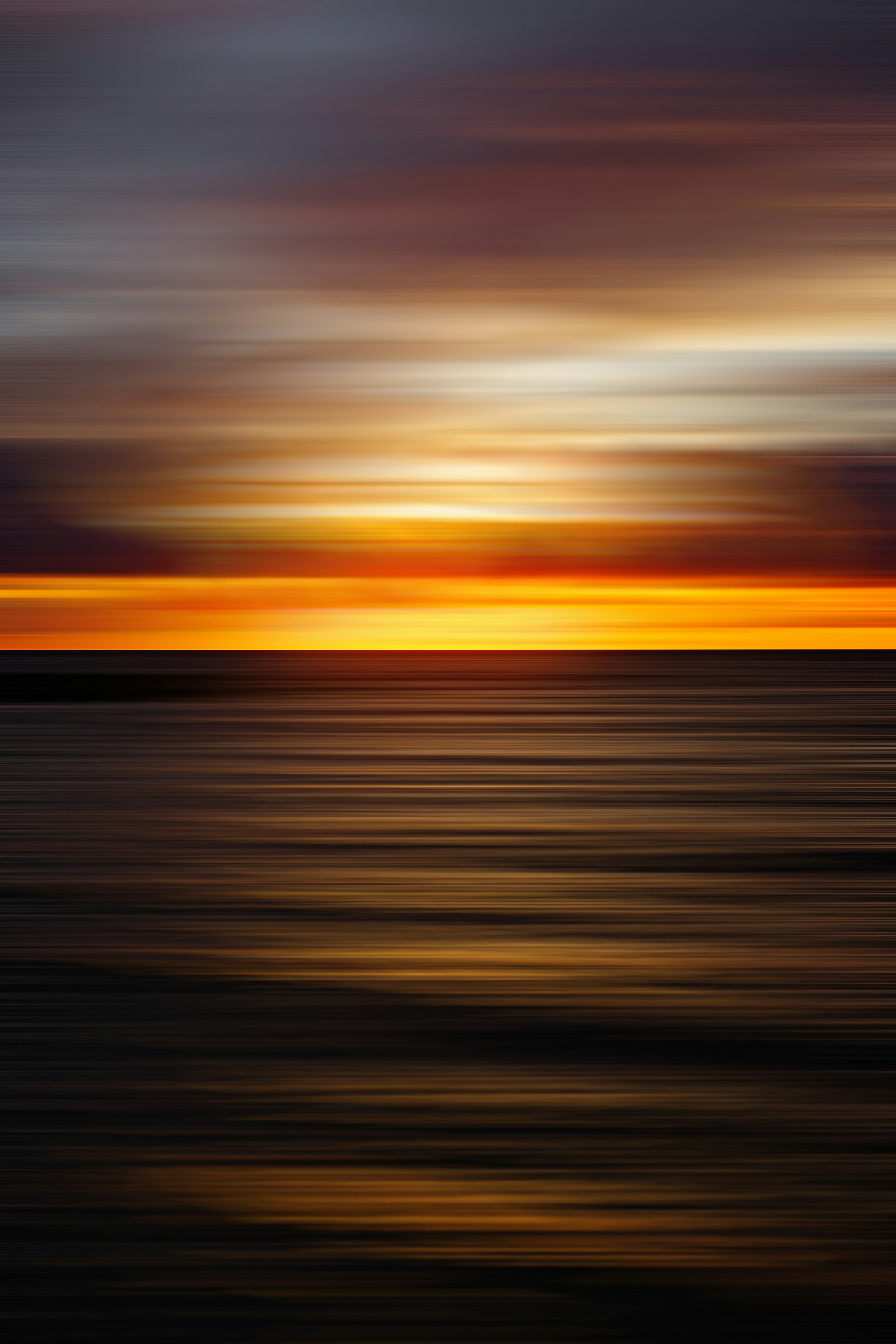 Blurred Sunset Over Sea