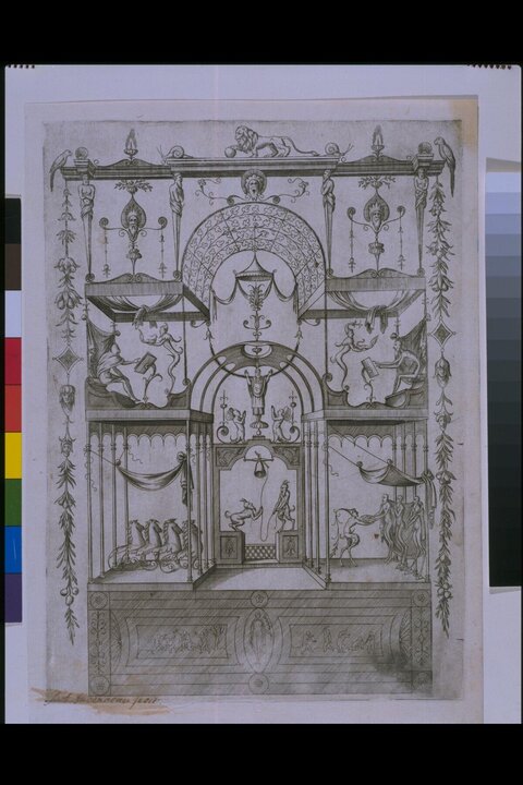 Antique Architectural Grotesque Etching