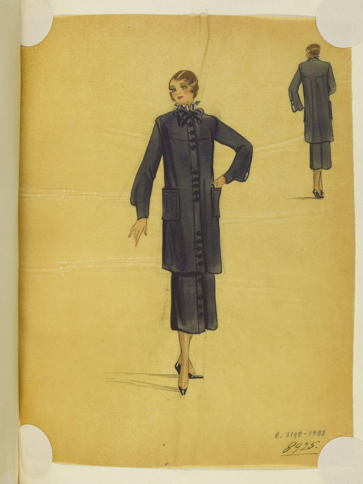 1920s Women's Suit Fashion Sketch