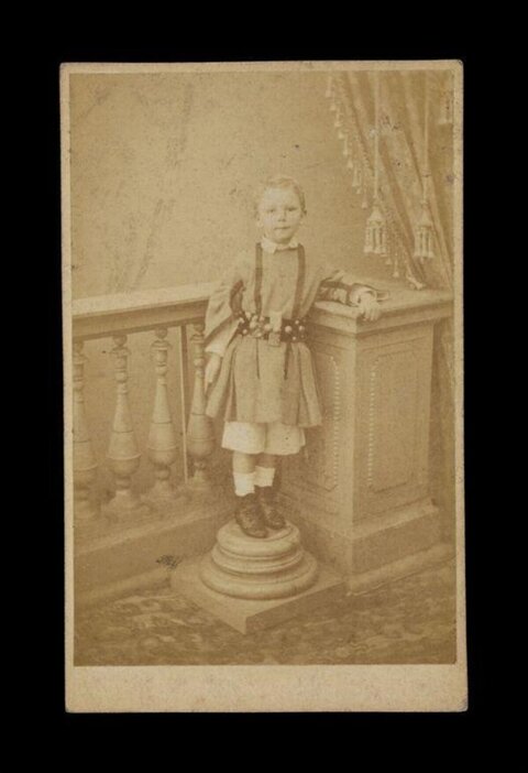 Vintage Studio Portrait of Young Boy