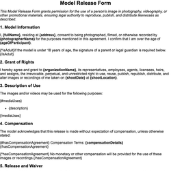 Model Release Form