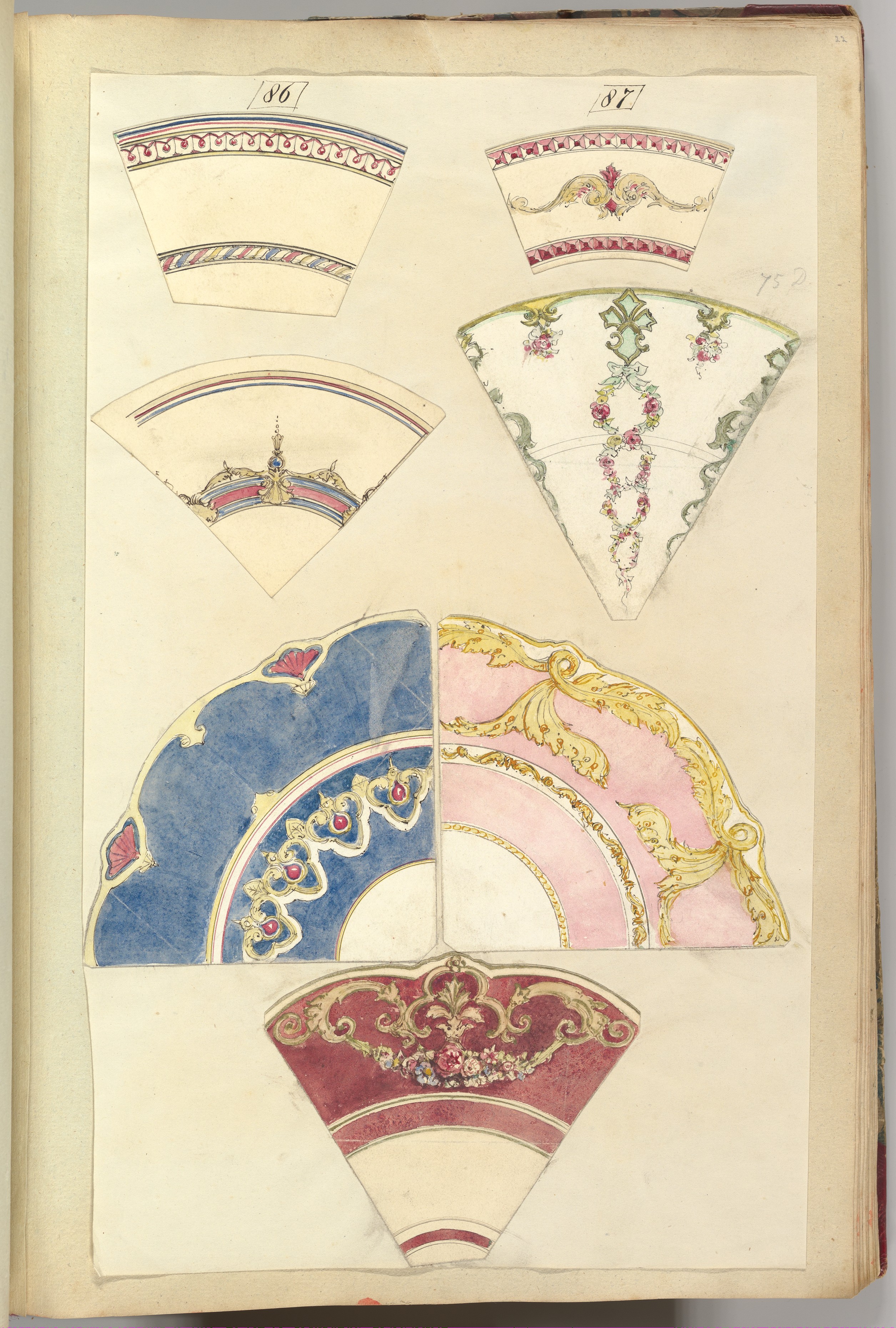 Antique Fan Design Sketches
