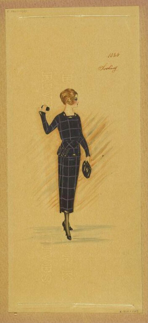 1920s Women's Suit Fashion Sketch