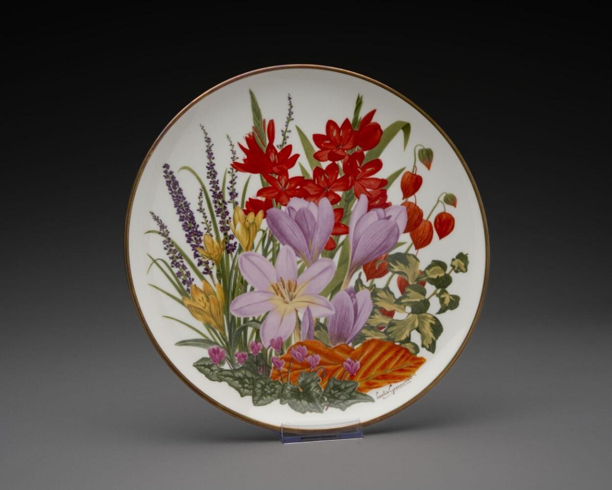Floral Painted Decorative Plate