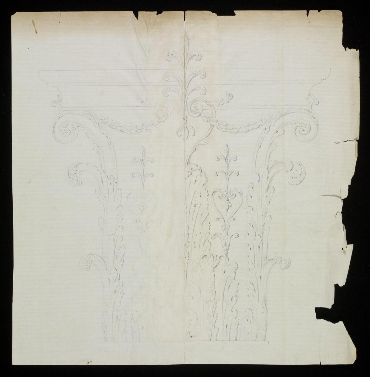 Pencil Sketch of Column Capital