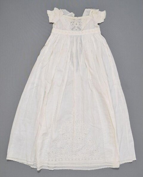 Vintage White Embroidered Baby Gown