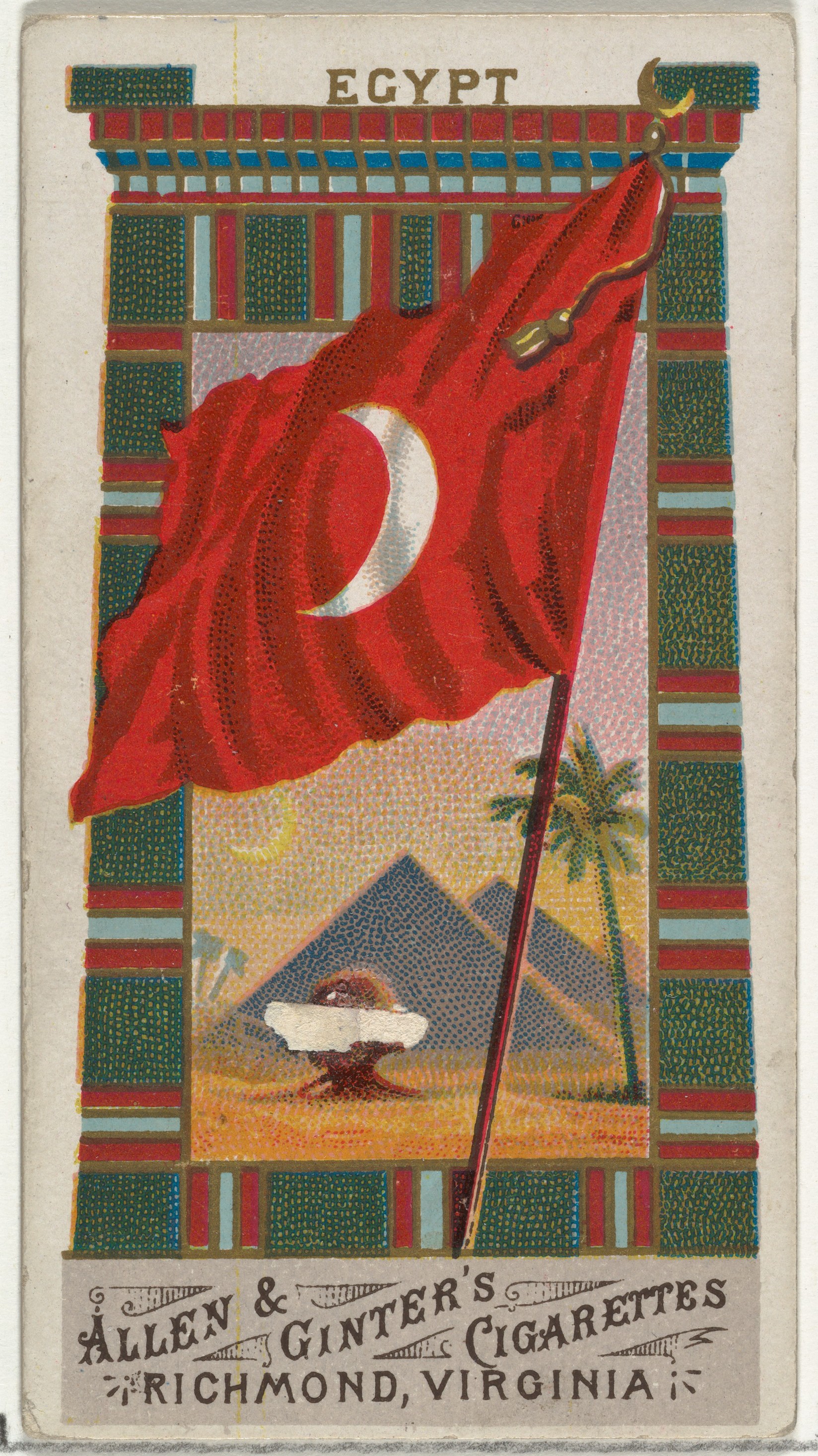 Vintage Egypt Flag Cigarette Card