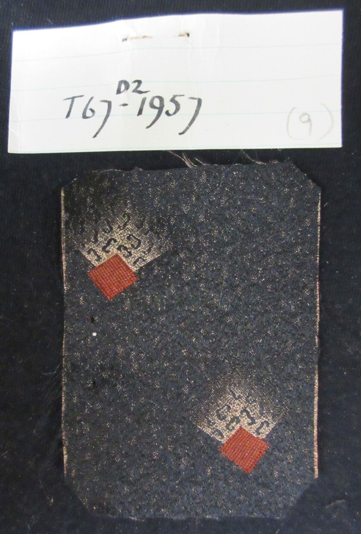 Archived Textile Sample With Label