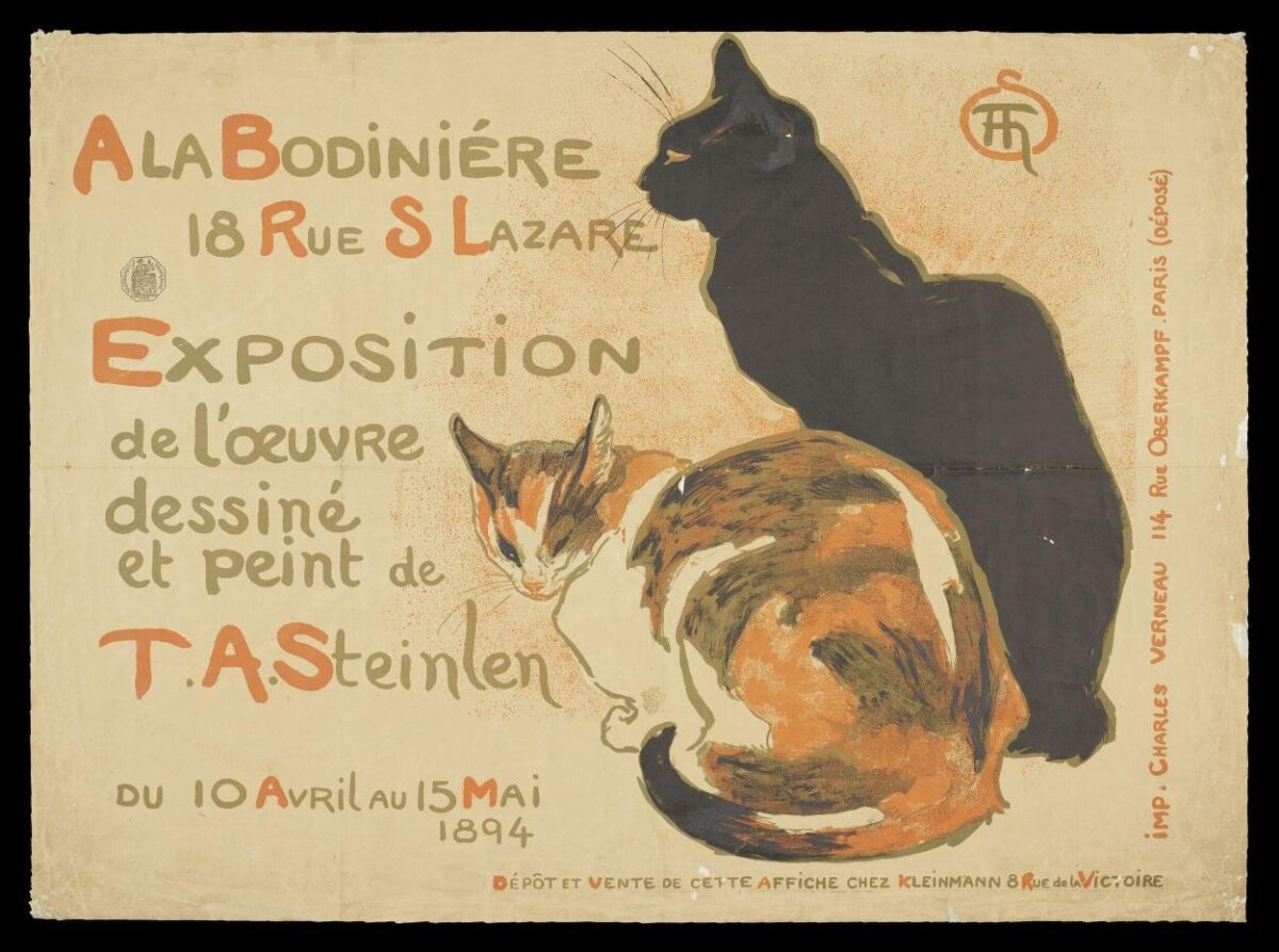 Steinlen Exposition Poster with Two Cats