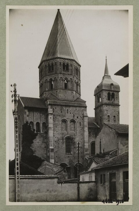 Historic Stone Church with Two Spires