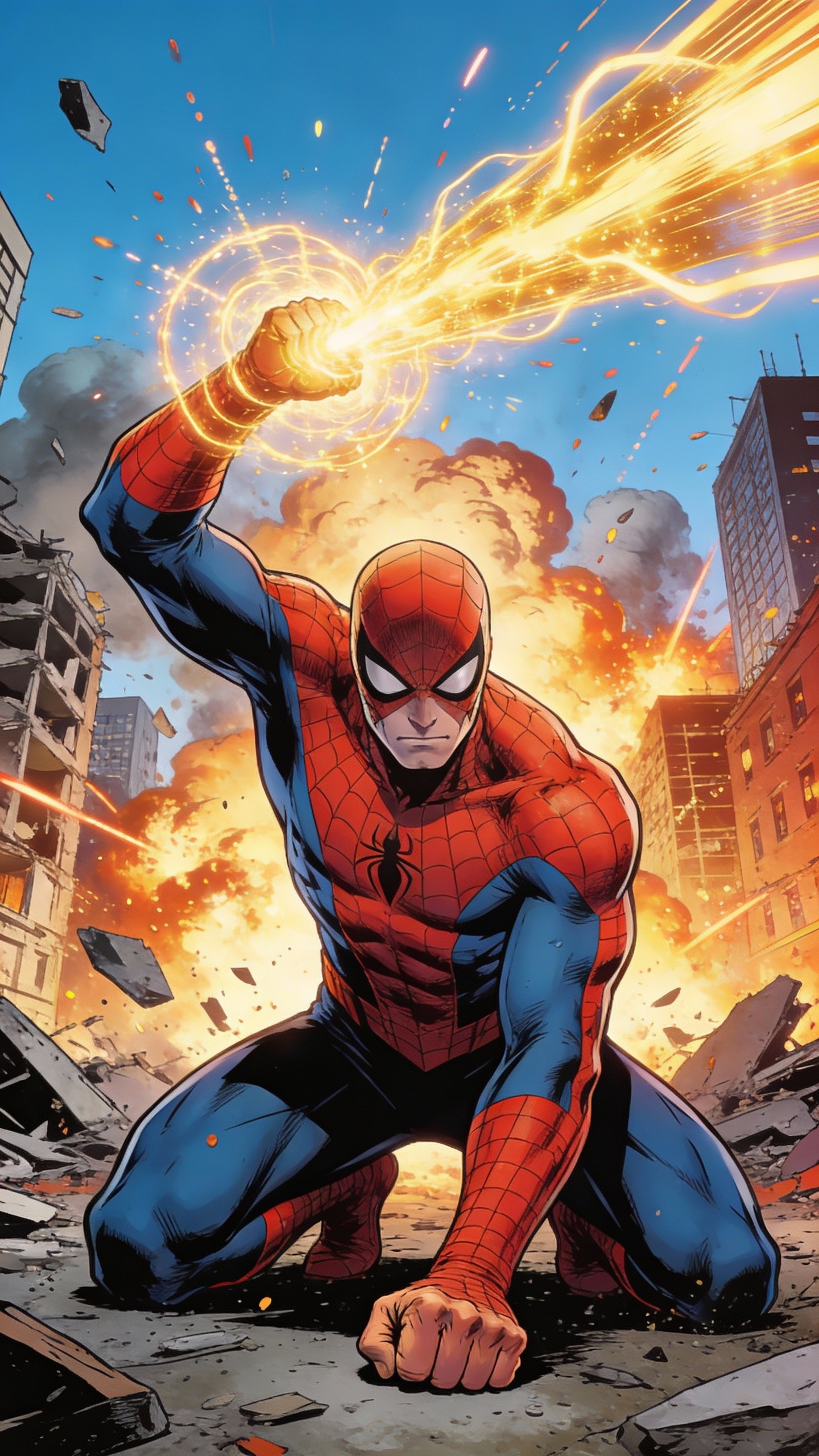 Spider-Man in City Battle Explosion