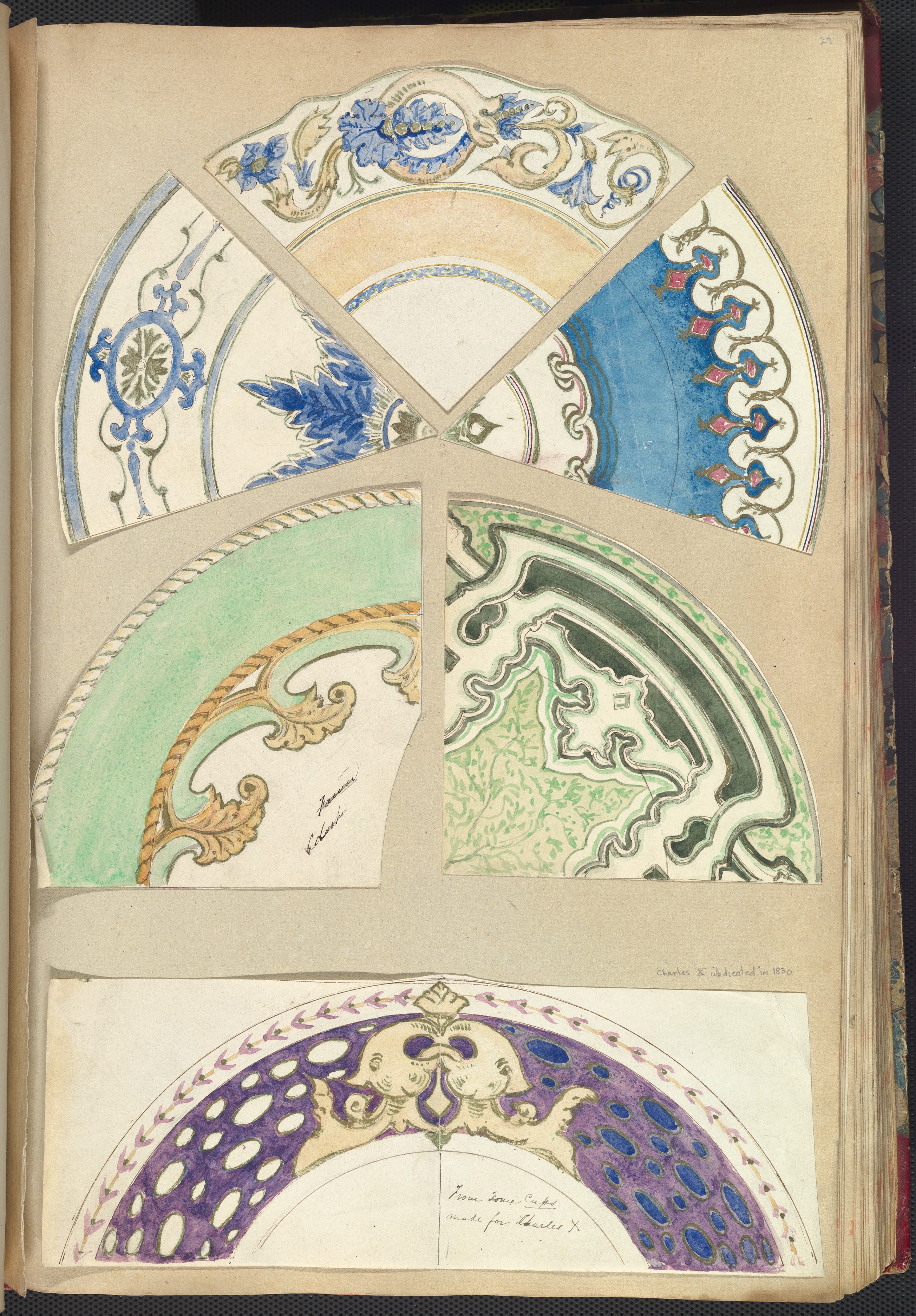 1830 Dish Decoration Design Sketches