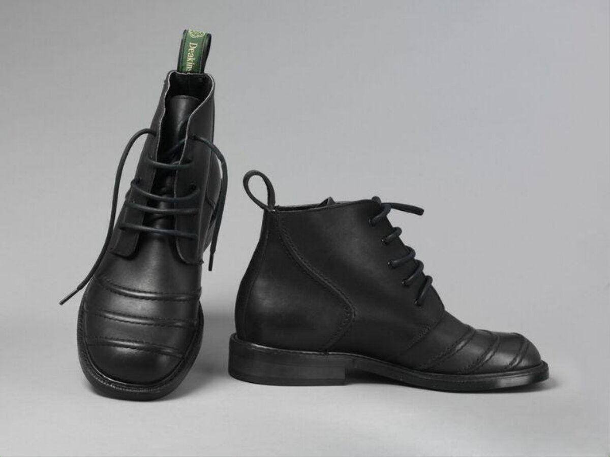 Pair of Black Leather Ankle Boots